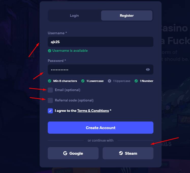 Duel registration form